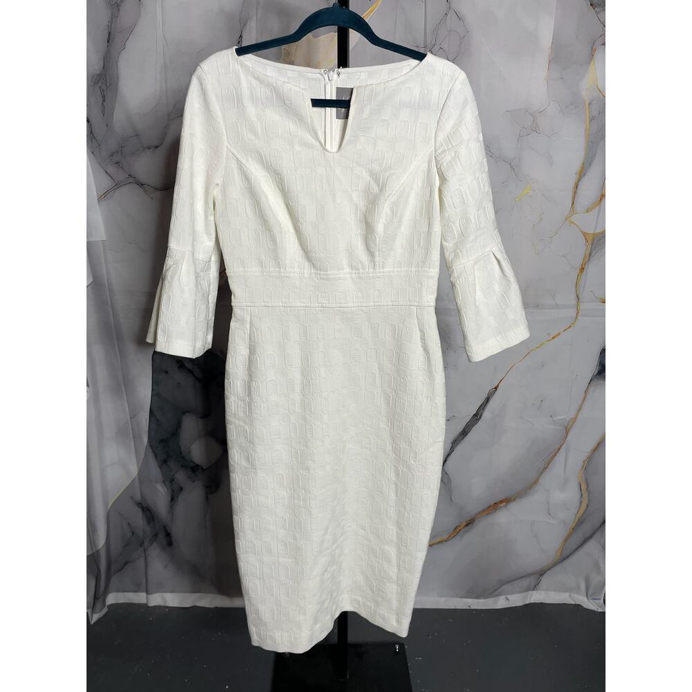 Lela Rose Sheath Midi Flare Sleeve Dress Size 6